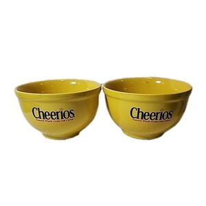Cherrios Set Of 2 Yellow Cereal Bowls. Vintage 2002.